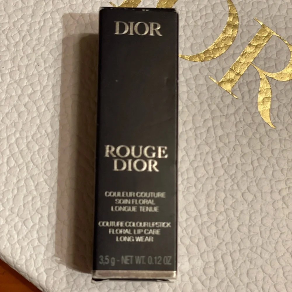 Dior gift box, Rouge Lipstick - Rich Burgundy, lip oil